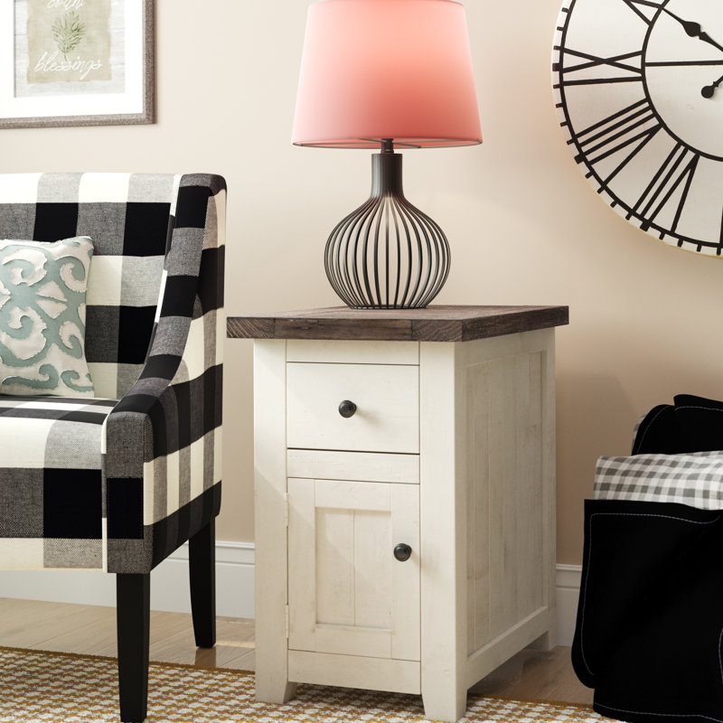 Sand & Stable Westhoff 25'' Tall Solid Wood End Table with Storage